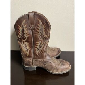 Ariat Heritage Roughstock Brown Western Leather Boots Round Toe Men's 10‎ 1/2 D